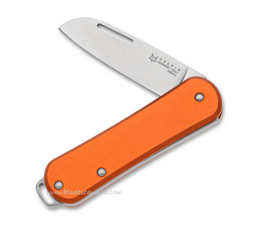 Fox Italy Vulpis Slipjoint Folding Knife, N690, Aluminum Orange, 01FX1013